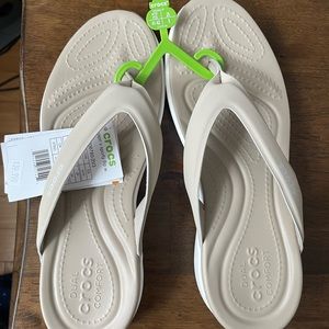 New! Crocs Sandals. Size 10 crème color